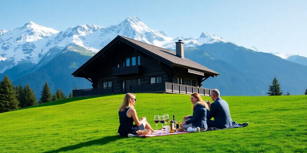 Luxury Swiss travel experience in scenic mountain setting.